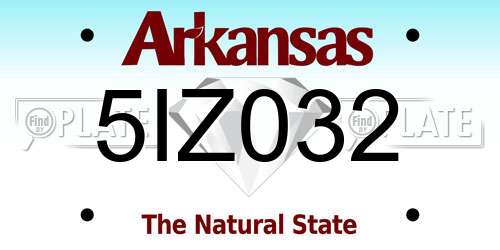5IZ032 Arkansas License Plate