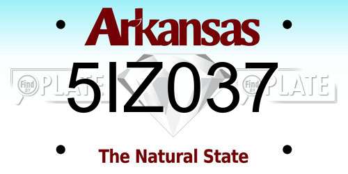 5IZ037 Arkansas License Plate