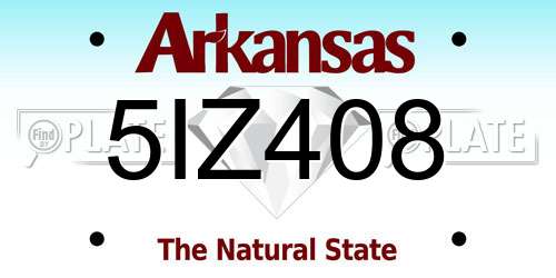 5IZ408 Arkansas License Plate
