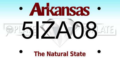 5IZA08 Arkansas License Plate