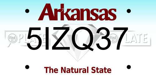 5IZQ37 Arkansas License Plate