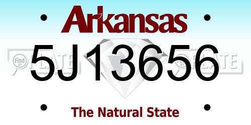 5J13656 Arkansas License Plate