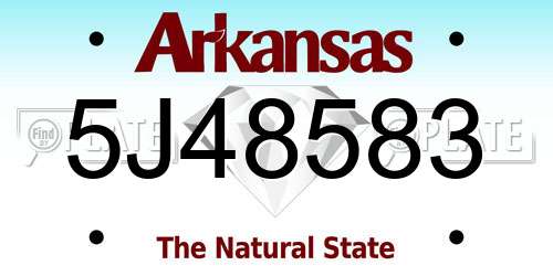5J48583 Arkansas License Plate