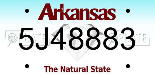 5J48883 Arkansas License Plate