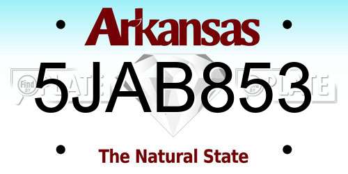 5JAB853 Arkansas License Plate