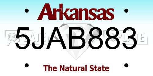 5JAB883 Arkansas License Plate
