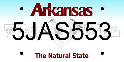 5JAS553 Arkansas License Plate