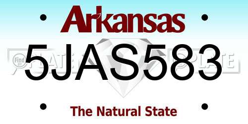 5JAS583 Arkansas License Plate
