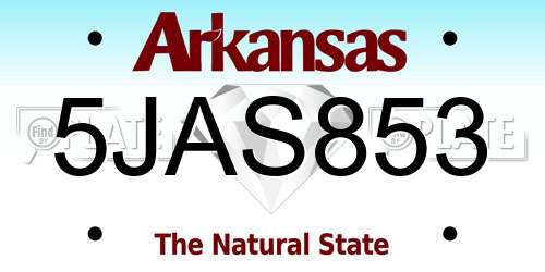 5JAS853 Arkansas License Plate