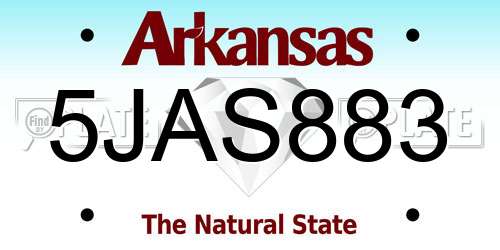 5JAS883 Arkansas License Plate