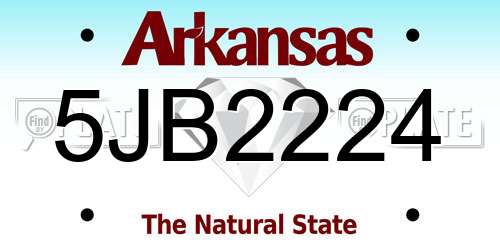 5JB2224 Arkansas License Plate