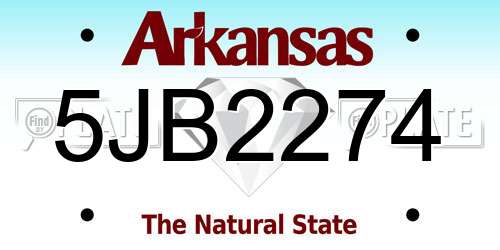 5JB2274 Arkansas License Plate