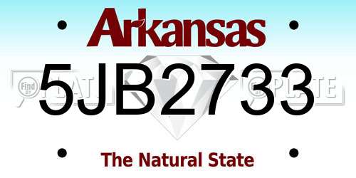 5JB2733 Arkansas License Plate