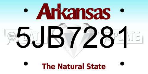 5JB7281 Arkansas License Plate