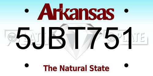 5JBT751 Arkansas License Plate