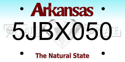5JBX050 Arkansas License Plate