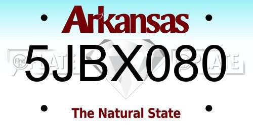 5JBX080 Arkansas License Plate