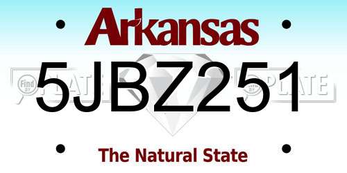 5JBZ251 Arkansas License Plate