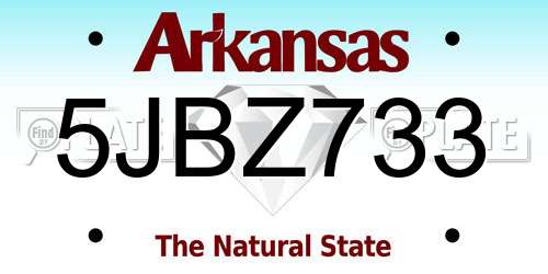 5JBZ733 Arkansas License Plate