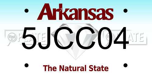 5JCC04 Arkansas License Plate