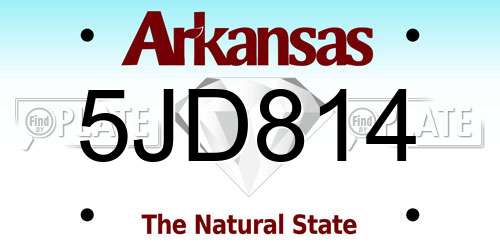 5JD814 Arkansas License Plate