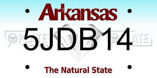 5JDB14 Arkansas License Plate