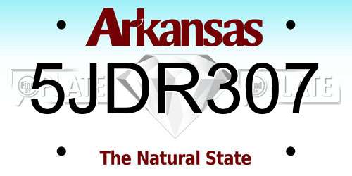 5JDR307 Arkansas License Plate