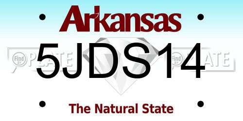 5JDS14 Arkansas License Plate