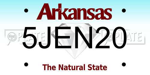 5JEN20 Arkansas License Plate