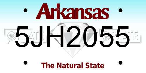 5JH2055 Arkansas License Plate