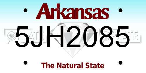 5JH2085 Arkansas License Plate