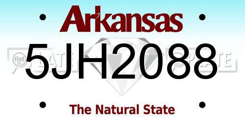 5JH2088 Arkansas License Plate