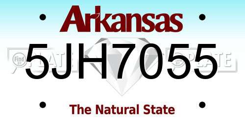 5JH7055 Arkansas License Plate