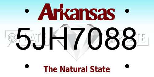 5JH7088 Arkansas License Plate