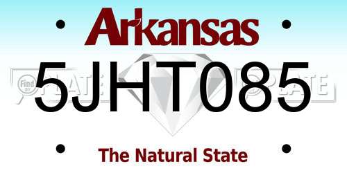 5JHT085 Arkansas License Plate