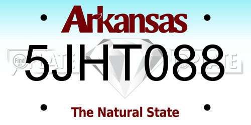 5JHT088 Arkansas License Plate