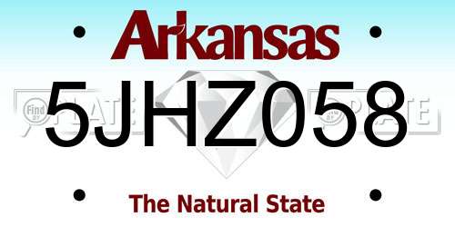 5JHZ058 Arkansas License Plate