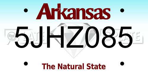 5JHZ085 Arkansas License Plate