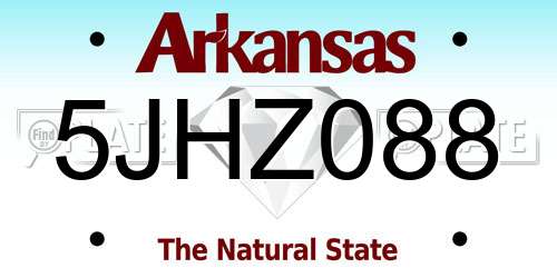 5JHZ088 Arkansas License Plate