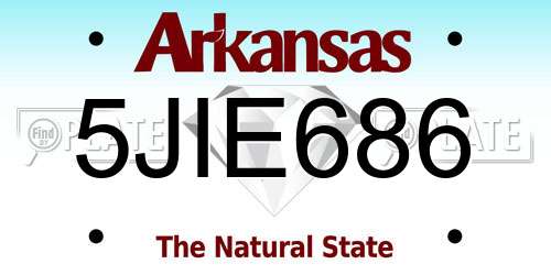 5JIE686 Arkansas License Plate