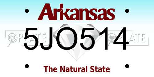 5JO514 Arkansas License Plate