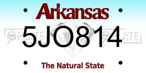 5JO814 Arkansas License Plate