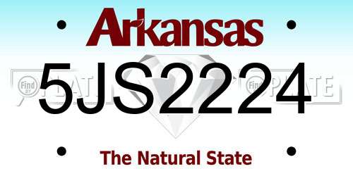 5JS2224 Arkansas License Plate