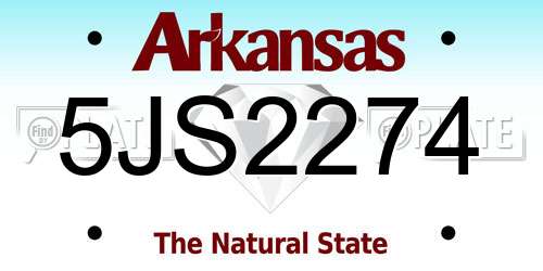 5JS2274 Arkansas License Plate