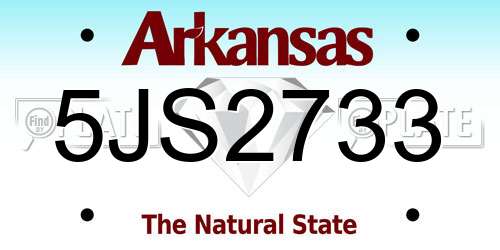 5JS2733 Arkansas License Plate