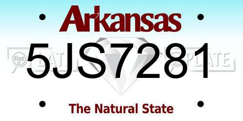 5JS7281 Arkansas License Plate