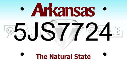 5JS7724 Arkansas License Plate
