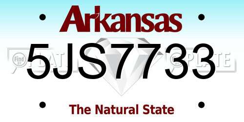 5JS7733 Arkansas License Plate