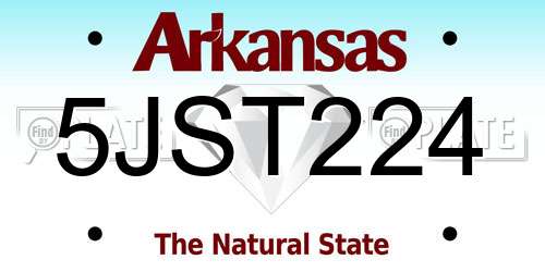 5JST224 Arkansas License Plate