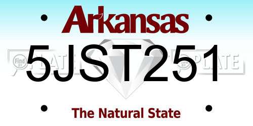 5JST251 Arkansas License Plate